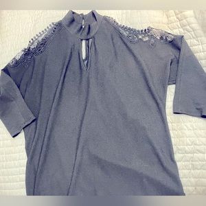 Black top with lace shoulders